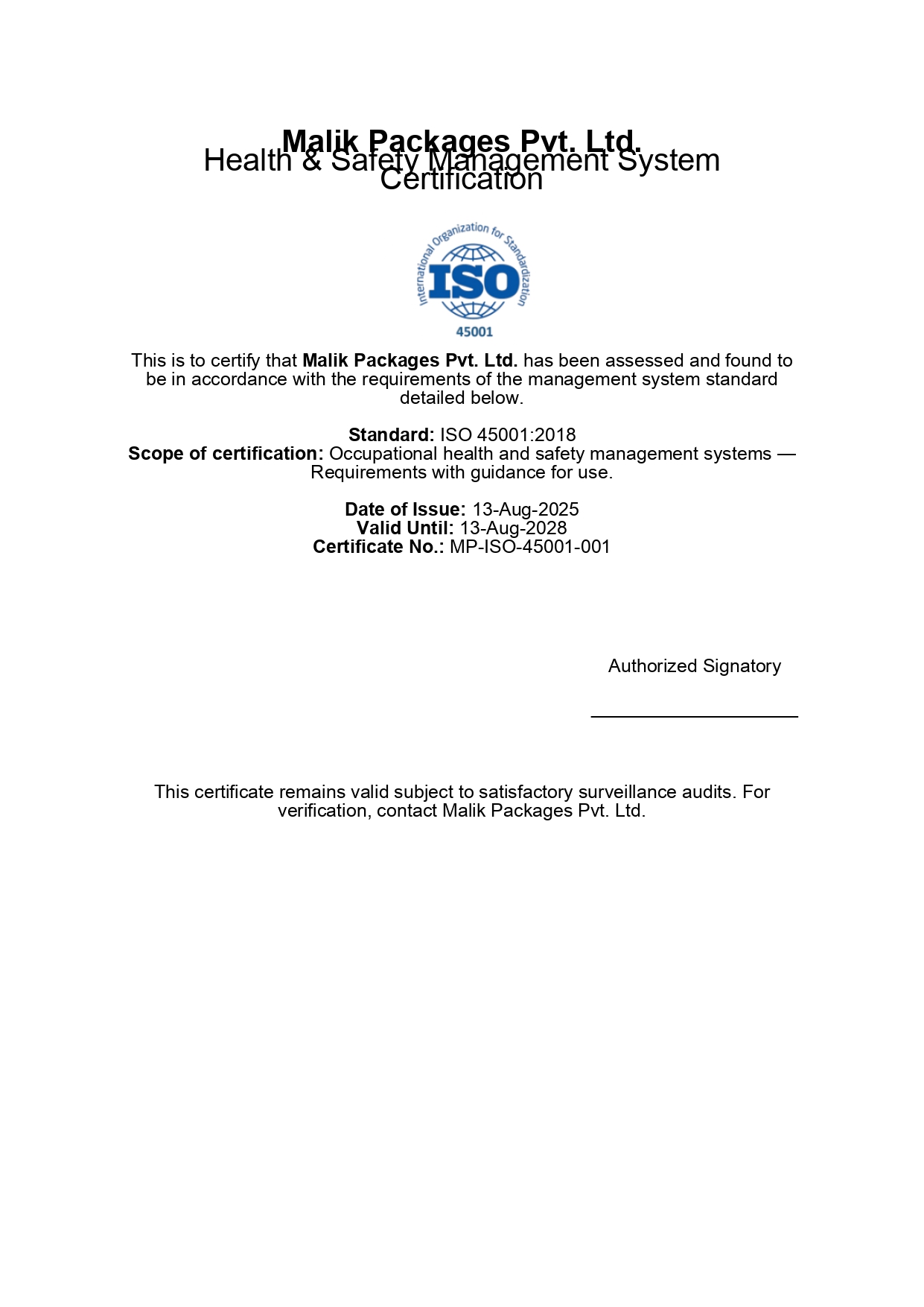 Certificate 1